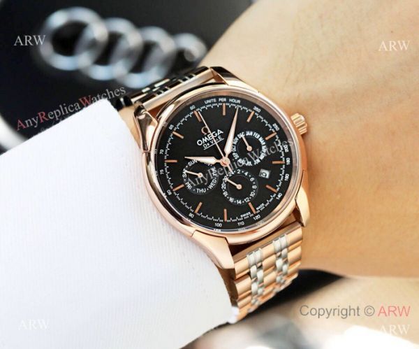 Omega De Ville Complications Omega White Face Two Tone Rose Gold 41mm WATCHES 2