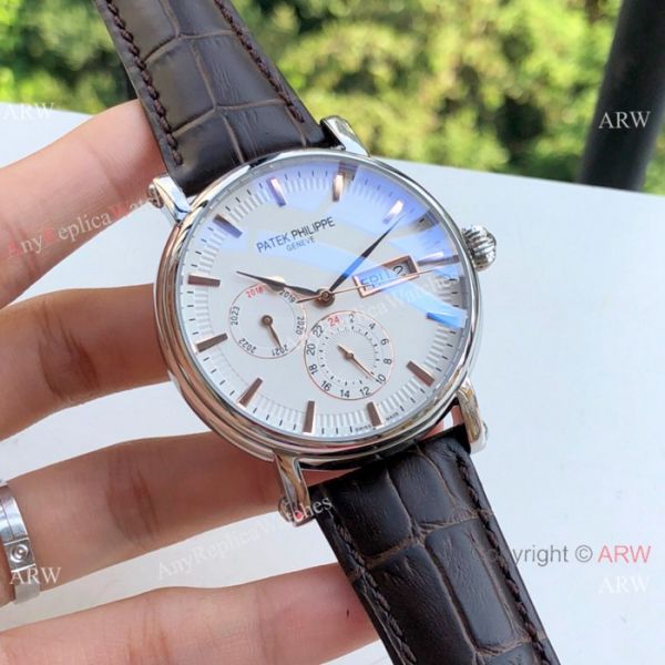 Copy Patek Philippe Geneve Day-date 43mm SS White Dial WATCHES 2