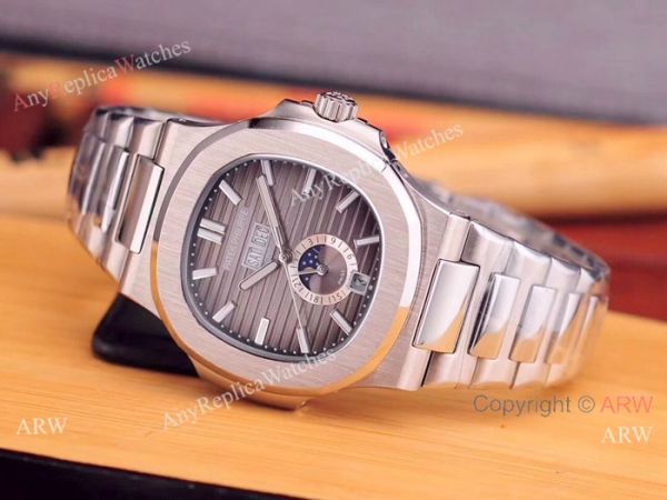 Fake Patek Philippe Nautilus Annual Calendar Man Stainless Steel Blue Face WATCHES 2