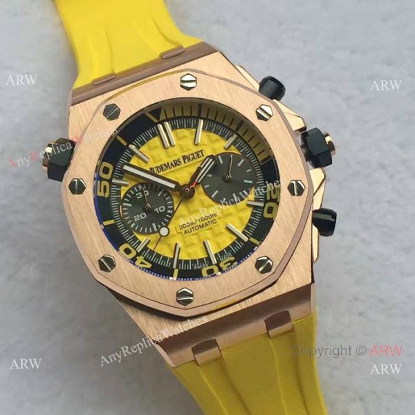 Japan Grade Royal Oak Offshore Diver Chronograph Rose Gold Black Face 42mm WATCHES 2