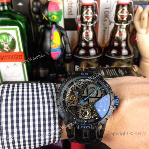 Roger Dubuis Excalibur Skeleton Copy Black DLC Case 46mm WATCHES 2