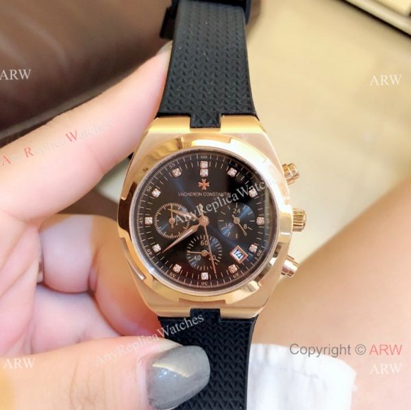 Fake Vacheron Constantin Overseas Chrono Rose Gold Silver Dial WATCHES 2