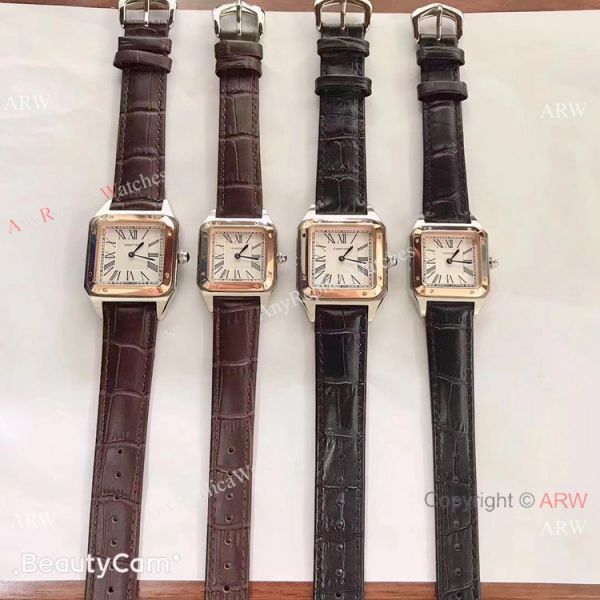 Japan Grade New Cartier es Cartier Santos Dumont 2 Tone Rose Gold WATCHES 2