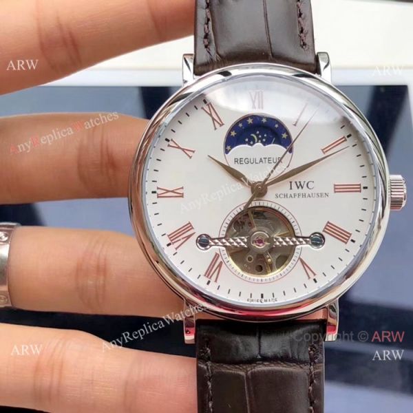 IWC Tourbillon Moonphase Portofino SS White Dial es High Quality China WATCHES 2