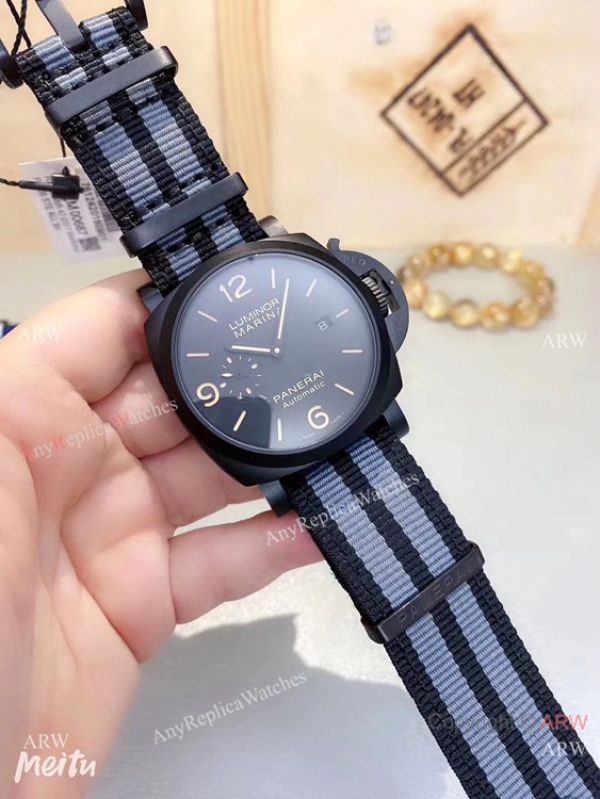 New Copy Panerai Luminor Marina Nato Strap Black Case es WATCHES 2