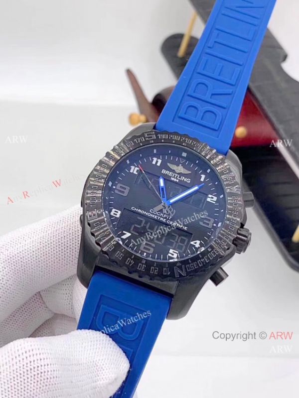 Solid Black Breitling Cockpit B50 Rubber Strap WATCHES 2