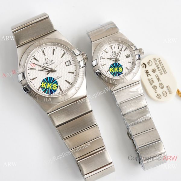 Swiss Quality Omega Double Eagle Couple Blue Dial Stainless Steel 8215 Movement WATCHES 2
