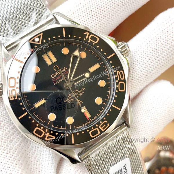 2020 New Omega Seamaster 007 No Time To Die Stainless Steel Mesh Strap WATCHES 2
