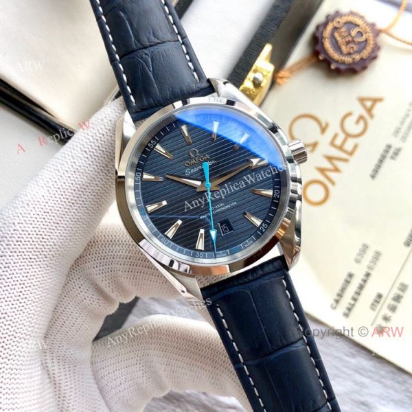 Best Quality Omega Seamaster Aqua Terra Copy es Brown Leather Strap WATCHES 2