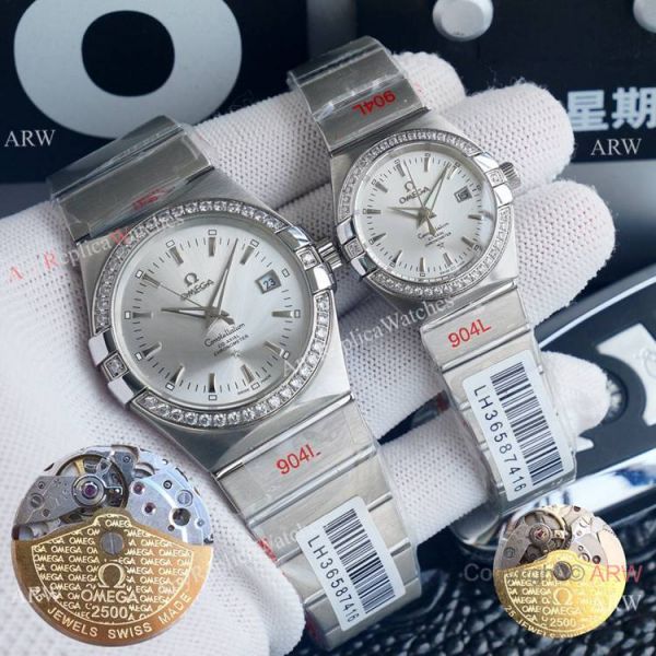 AAA Omega Couple Omega Constellation Diamond Bezel Automatic es WATCHES 2