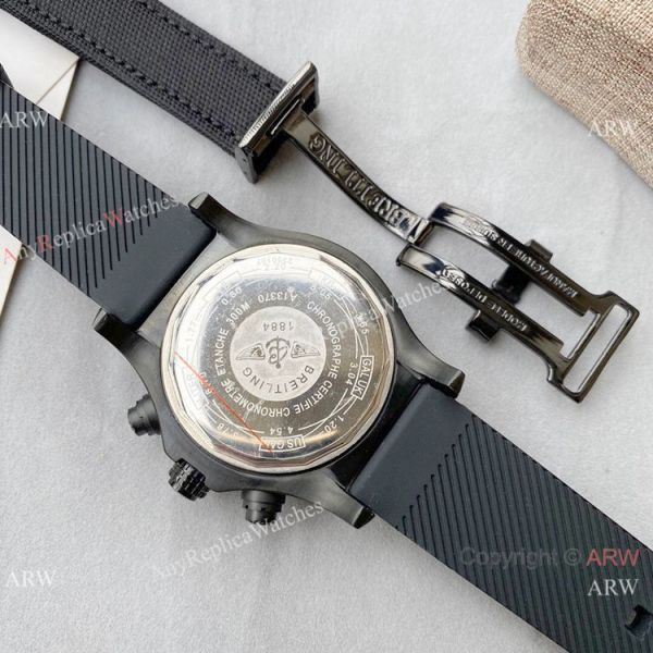 Breitling Avenger Hurricane Military Black Leather Strap WATCHES 2