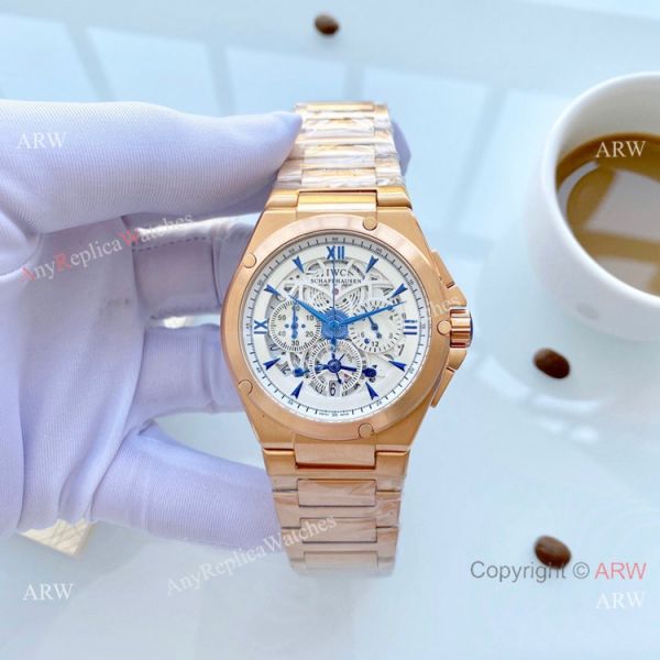 Wholesale Copy IWC Aquatimer Rose Gold Skeleton Dial es WATCHES 2