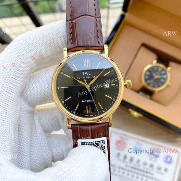 Knock off IWC Portofino 40mm es Yellow Gold Blue Dial WATCHES 2