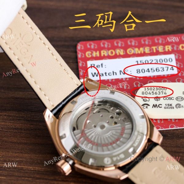 Copy Omega Seamaster Black Dial Rose Gold Simple style WATCHES 2