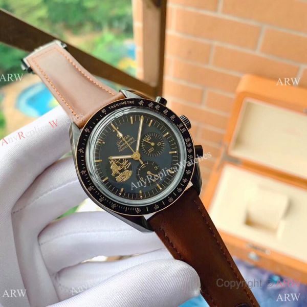 New Style Omega Apollo 11 Chronograph Gold Black WATCHES 2
