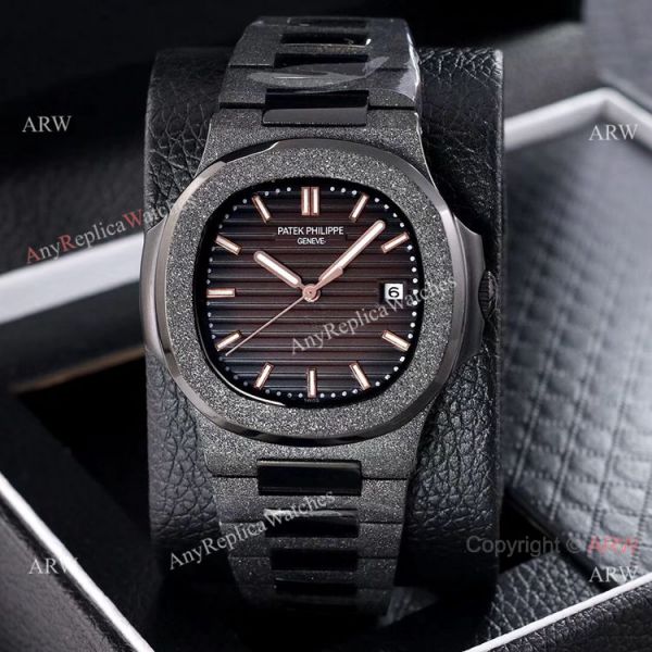 Best Patek Philippe Nautilus Frosted Solid Black 40mm WATCHES 2