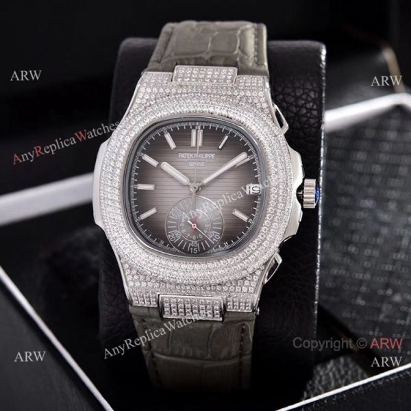 Japan Grade Patek Philippe Nautilus Chrono es Diamond Silver Case WATCHES 2