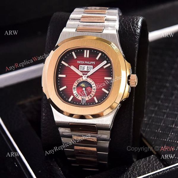 Copy Patek Philippe Annual Calendar es 39.5mm 2-Tone Rose Gold WATCHES 2