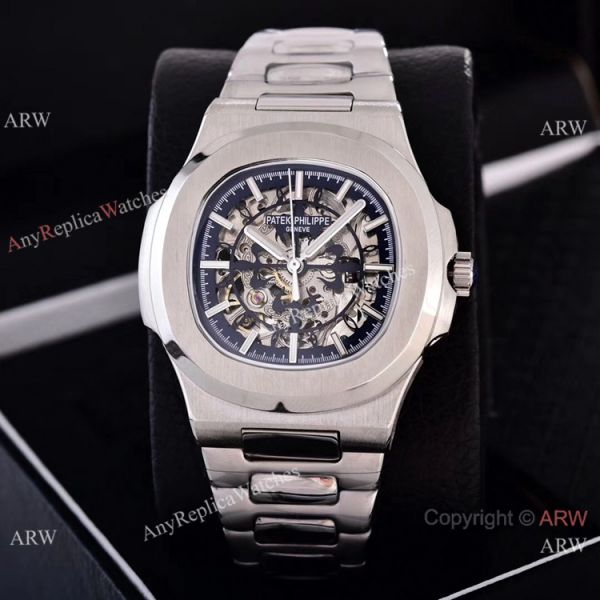 Faux Patek Philippe Nautilus Skeleton es Stainless Steel Case WATCHES 2