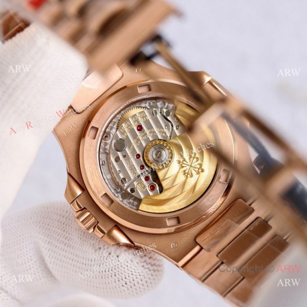 Swiss Copy Patek Philippe Nautilus Rose Gold Men PPF Cal.324 Movement WATCHES 2