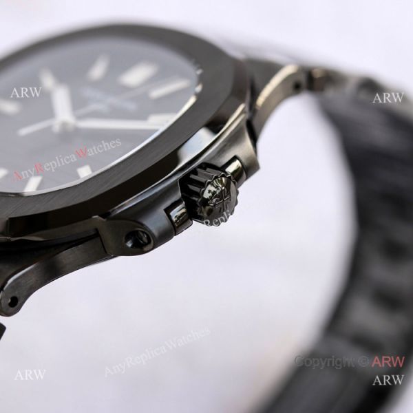 PPF Factory Copy Patek Philippe Nautilus Solid Black 40mm Swiss AAA Copy WATCHES 2