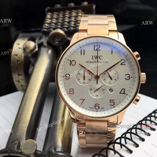 Faux IWC Portugieser Chronograph es Tone Tone Rose Gold WATCHES 2