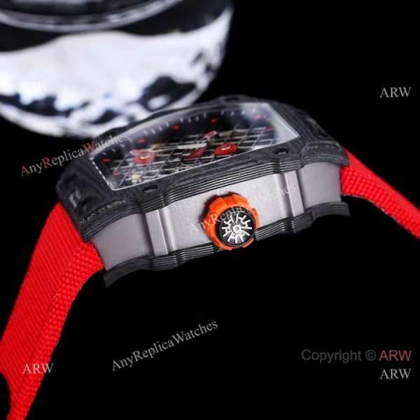 Best New Richard Mille RM 27-04 Tourbillon Rafael Nadal Tennis Court Red Fabric Strap WATCHES 2