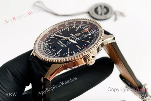 V7 Factory Swiss Breitling Navitimer 1 Black Dial Black Leather Strap WATCHES 2