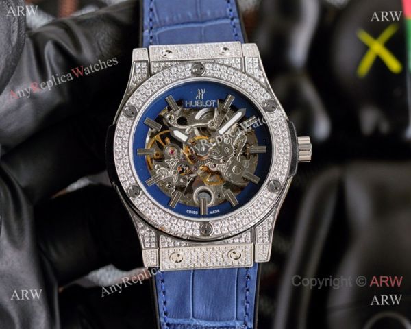 Copy Hublot Classic Fusion Iced Out es Hollow Dial WATCHES 2