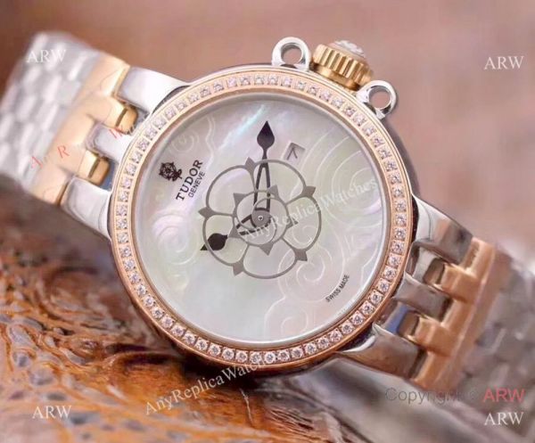 AAA Copy Tudor Clair de Rose Lady White MOP Dial 2-Tone Rose Gold 30mm WATCHES 2