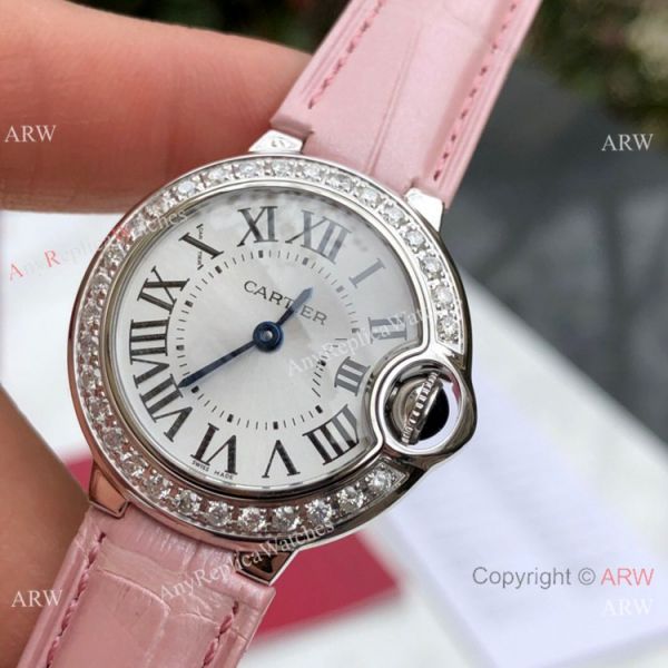 Swiss Copy Cartier Ballon Bleu 30mm Diamond Bezel Swiss Quartz Movement WATCHES 2