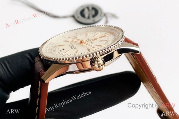 V7 Factory Swiss Breitling Navitimer 1 Stainless Steel Brown Leather Strap WATCHES 2