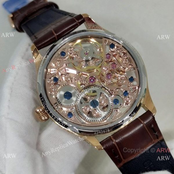 2022 New IWC Portuguese Skeleton F.A. Jones Rose Gold Diamonds WATCHES 2
