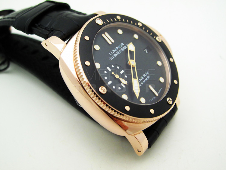 replica Panerai Submersible 1950 PAM684 18k Rose Gold P.9010 Automatic WATCHES 3