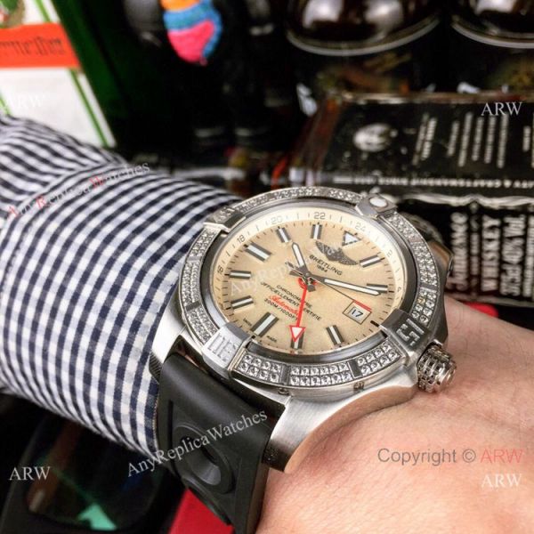 replica AAA Breitling Avenger II GMT Diamond Cream Face WATCHES 3