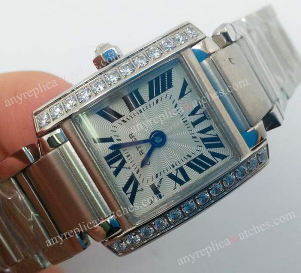 replica Cartier Tank Diamond Bezel Ladies WATCHES 3