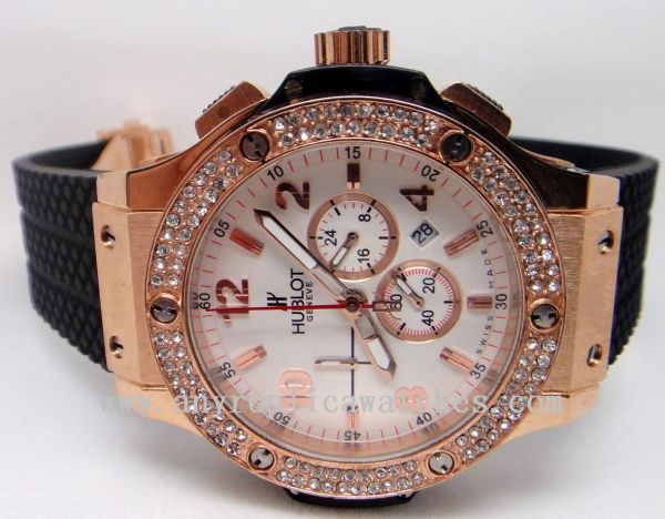 replica HUBLOT GENEVE BIG BANG GOLD CASE DIAMONDS WATCHES 3