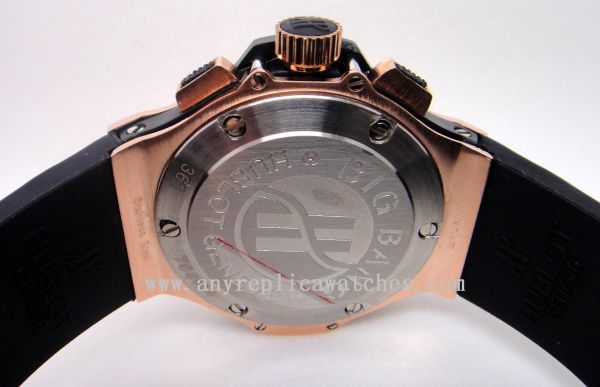 replica Hublot Big Bang Rose Gold Black Diamonds Black Rubber Band WATCHES 3