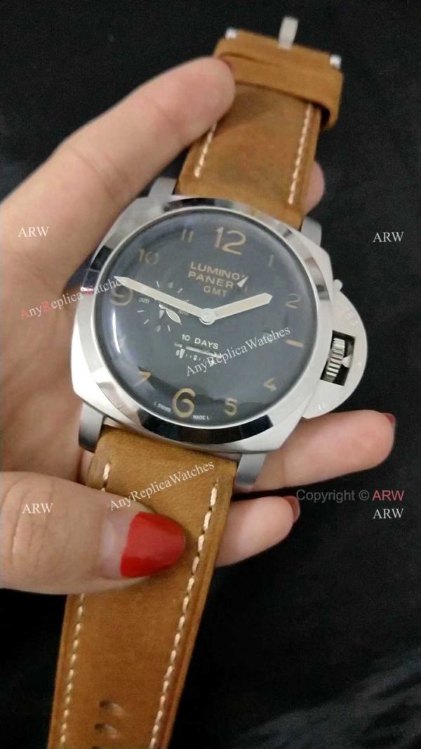 replica PANERAI LUMINOR 10 DAYS GMT STAINLESS STEEL BLACK DIAL AAA WATCHES 3