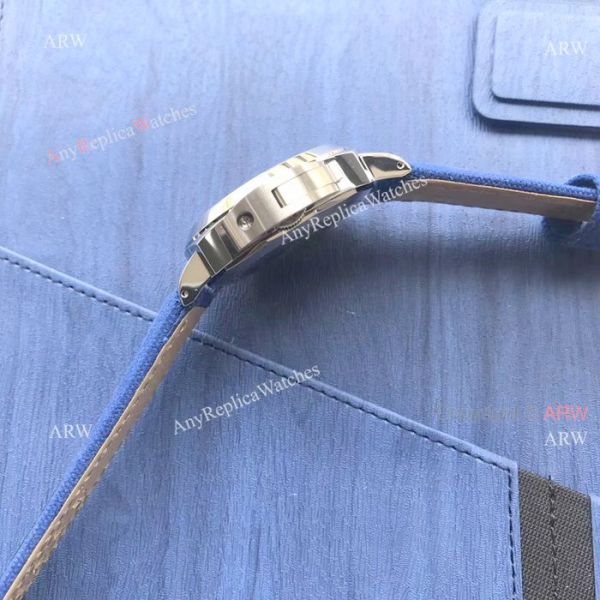 replica Panerai PAM 777 Panerai Luminor Marina Blue OP Logo W Blue Canvas Strap WATCHES 3