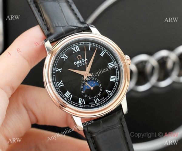 replica Best Copy Omega De Ville SS White Moonphase Dial 40MM WATCHES 3