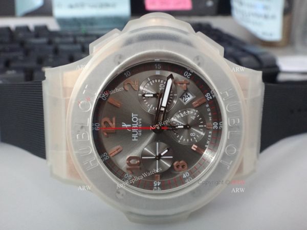 replica Swiss Grade 7750 Hublot Big Bang Cappuccino Rose Gold Grey Dial WATCHES 3