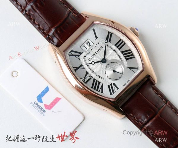 replica Swiss Grade Cartier Tortue de Silver Roman Dial WATCHES 3