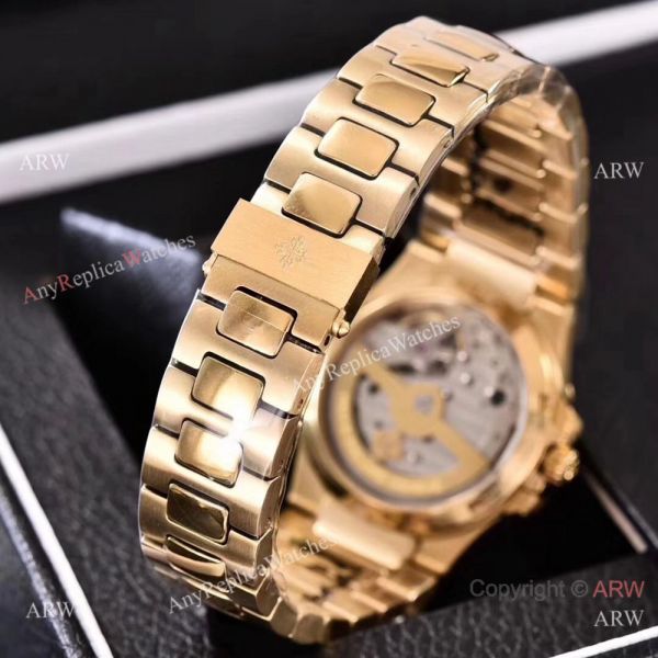 replica Copy Patek Philippe Nautilus Womens Yellow Gold and Blue Swiss Quality WATCHES 3