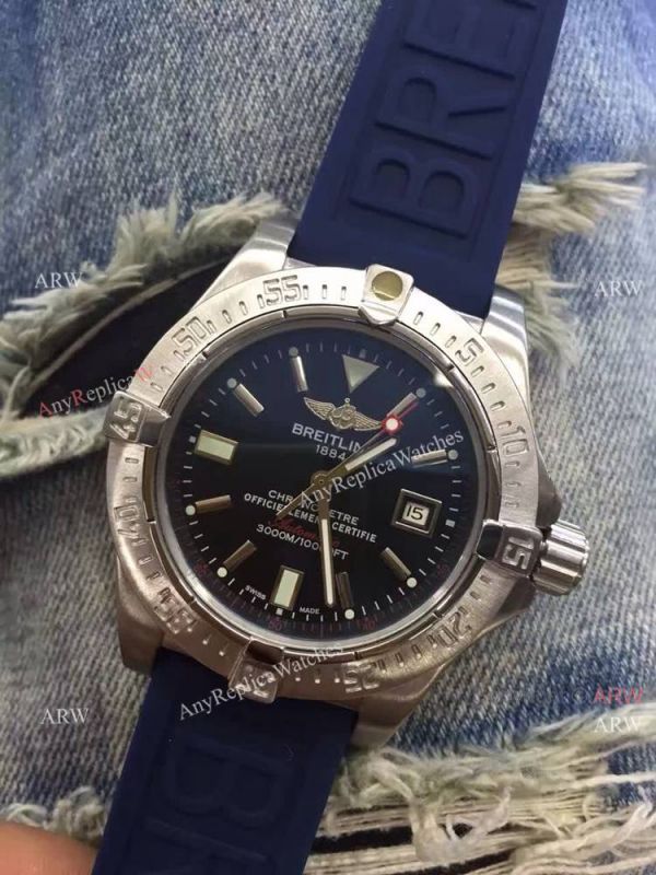 replica Copy Breitling Avenger Blackbird Blue Dial Blue Rubber Strsp WATCHES 3