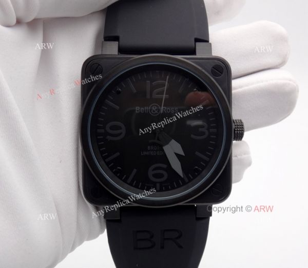 replica Bell Ross BR03-92 All Black Rubber Strap Swiss Grade WATCHES 3
