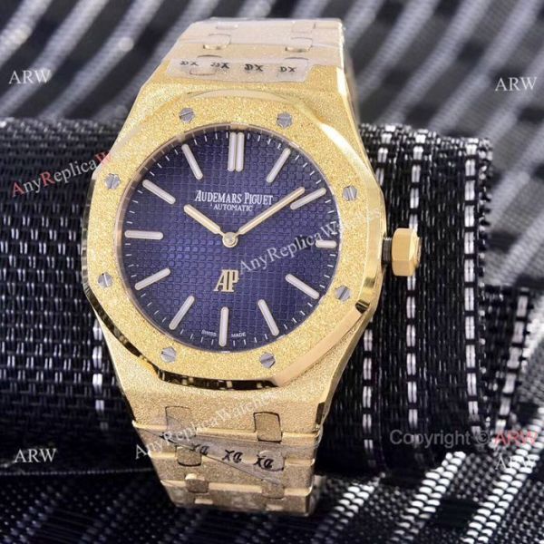 replica Audemars Piguet Royal Oak Yellow Gold Frosted 41mm WATCHES 3
