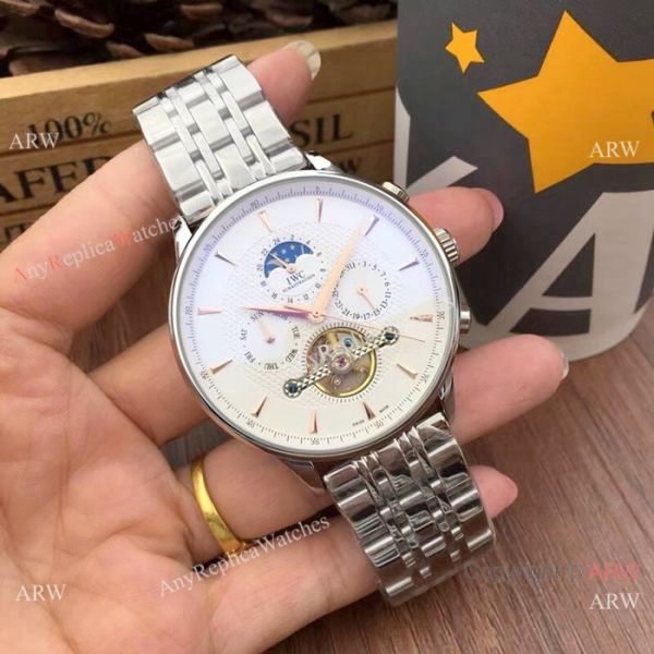 replica Fake IWC Portuguese Moonphase es 44mm Stainless Steel WATCHES 3