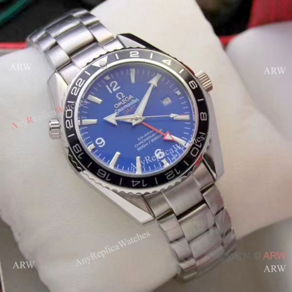 replica Copy Omega Seamaster Planet Ocean GMT 45mm es Orange Bezel WATCHES 3