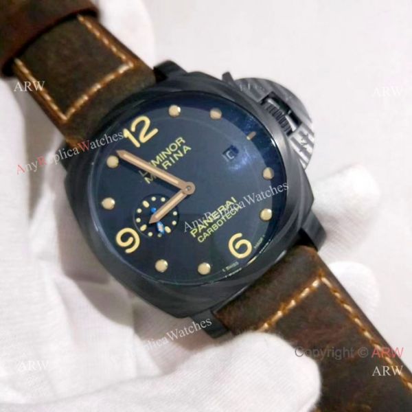 replica New Copy Panerai Luminor Marina 44mm es Carbon Case PAM661 WATCHES 3